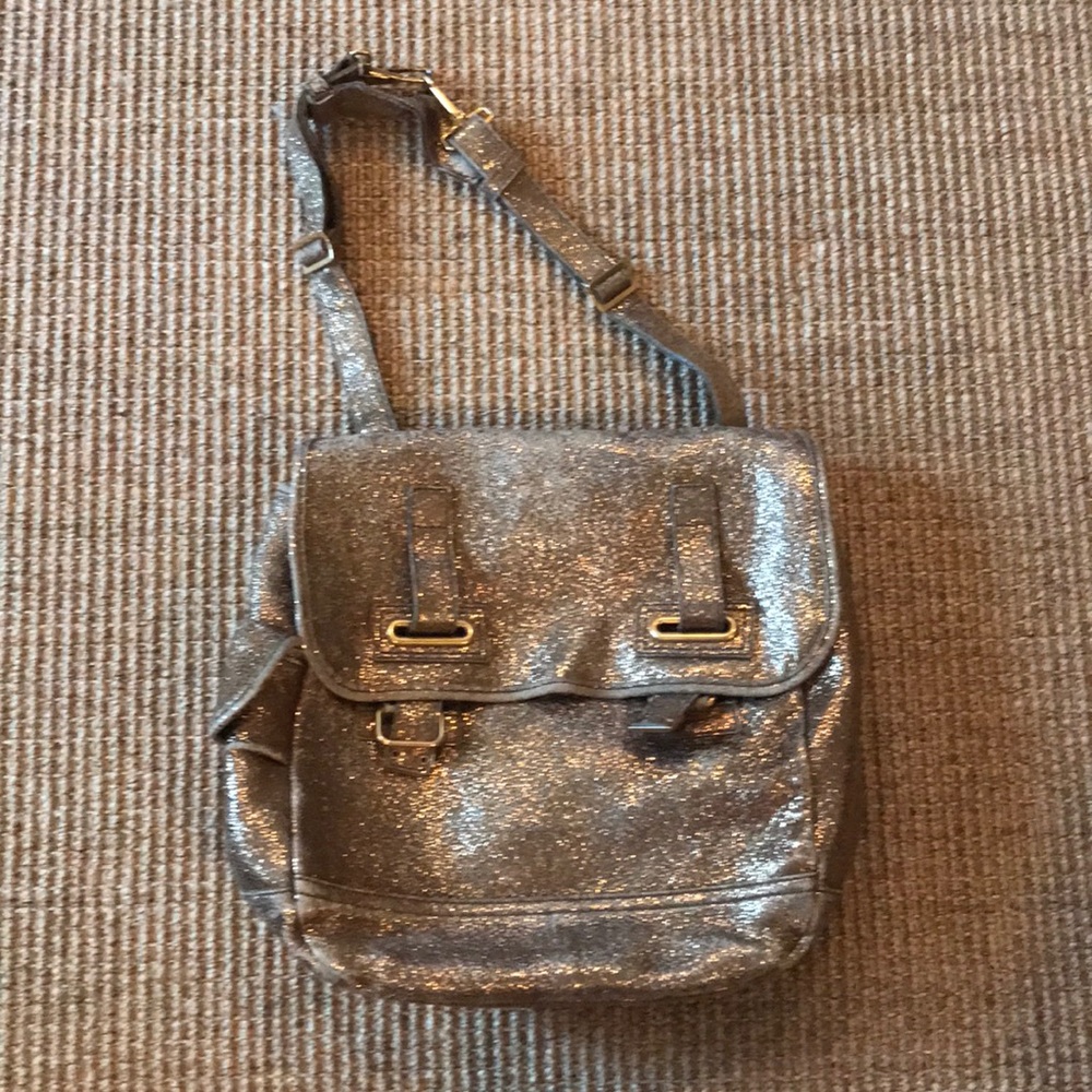 YSL Gold Volcano Crackled leather Besace Bag